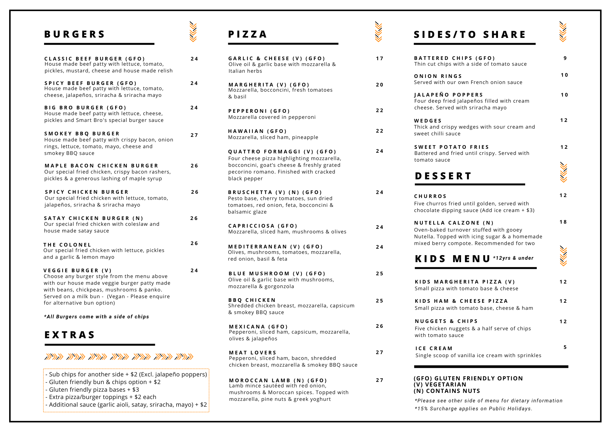 A3 In House Menu Back January 2026